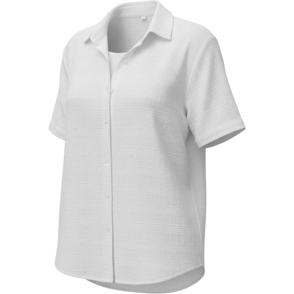 Blue Jazz Button Down Shirt Mens 3XL White 100% Linen Slub Texture Short Sleeve